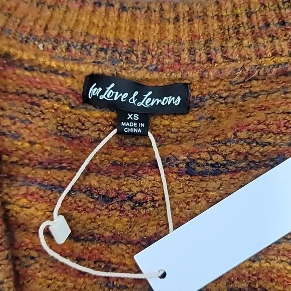 For Love & Lemons Helena Crop Sweater Vest in Orange - Picture 6 of 12